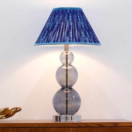 Plume Blue Ikat Pleated Empire Lampshade